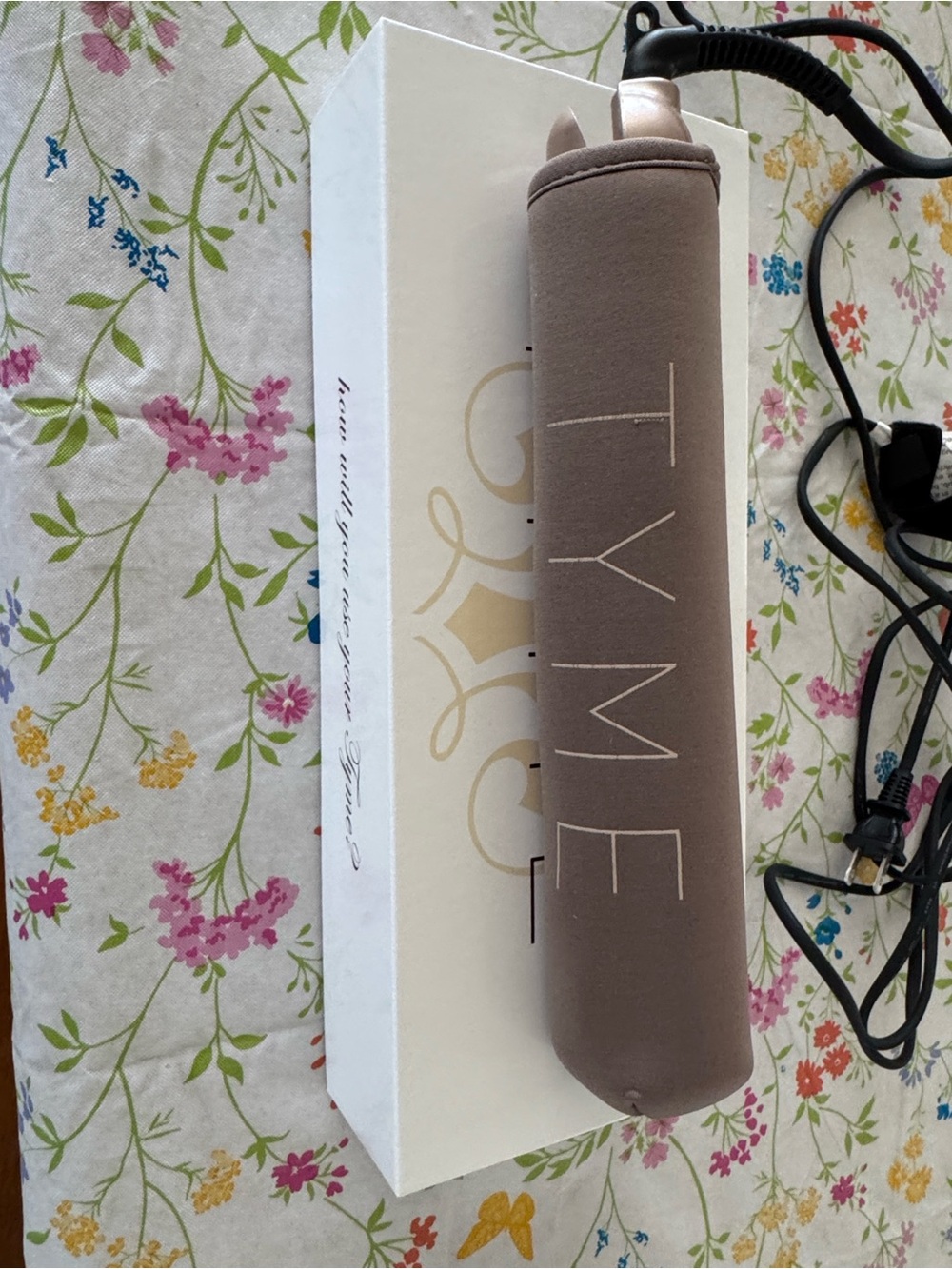 TYME Taupe Styling Iron with Neoprene Sleeve